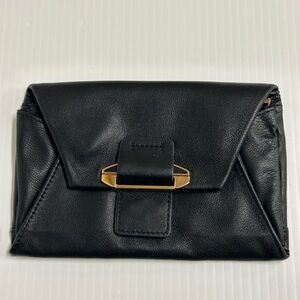 Kooba Soft Leather Clutch Envelope Wallet Black